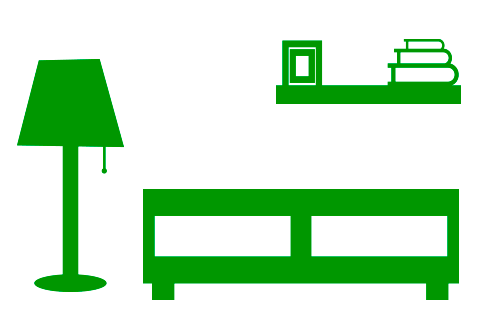 Utilize para estantes de sala