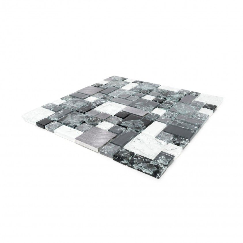 Pastilha Vidro/Aluminio Preto/Branco/Cinza 30x30 Pastilha Vidro/Aluminio Preto/Branco/Cinza 30x30