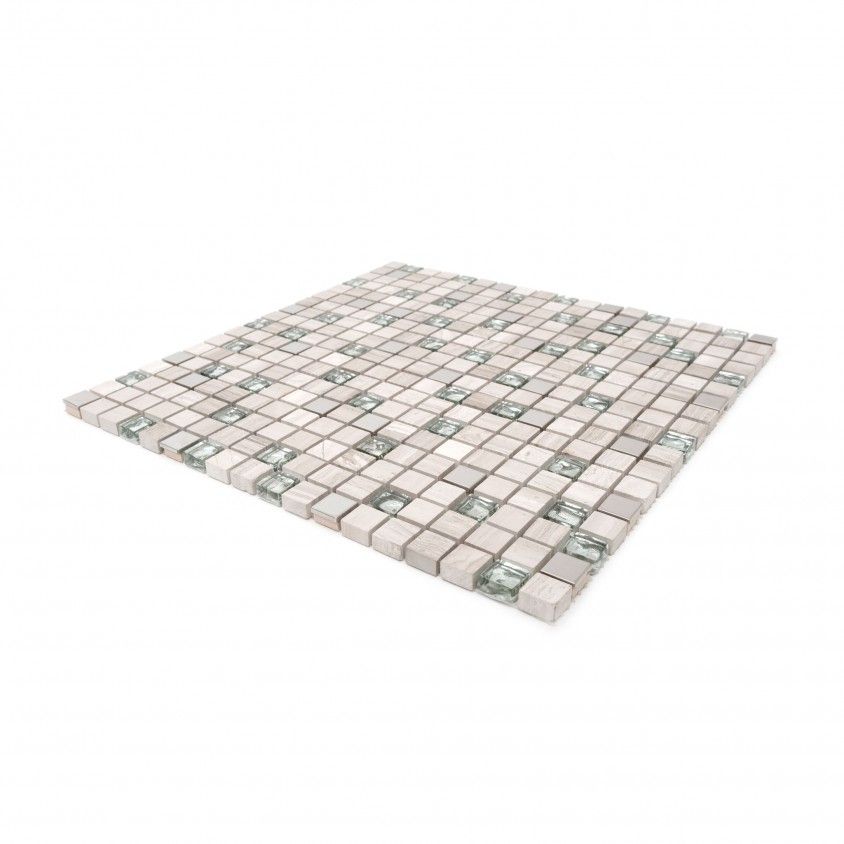 Pastilha Pedra Natural/Vidro Cinza Claro 30x30 Pastilha Pedra Natural/Vidro Cinza Claro 30x30