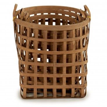 Conjunto 3 Cestos Bambu Base Quadrada Conjunto 3 Cestos Bambu Base Quadrada