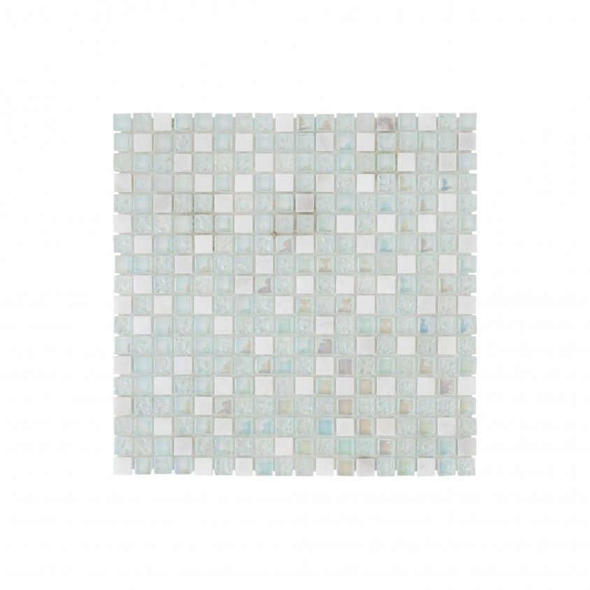 Pastilha Pedra Natural/Vidro Branco 30x30