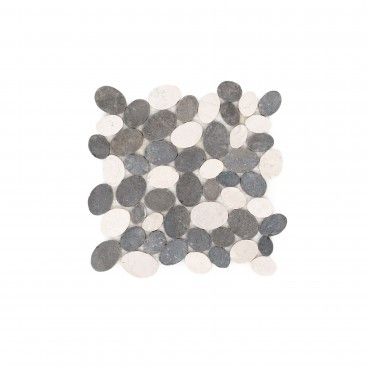 Mosaico Mármore Oval Cinza/Branco 30x30