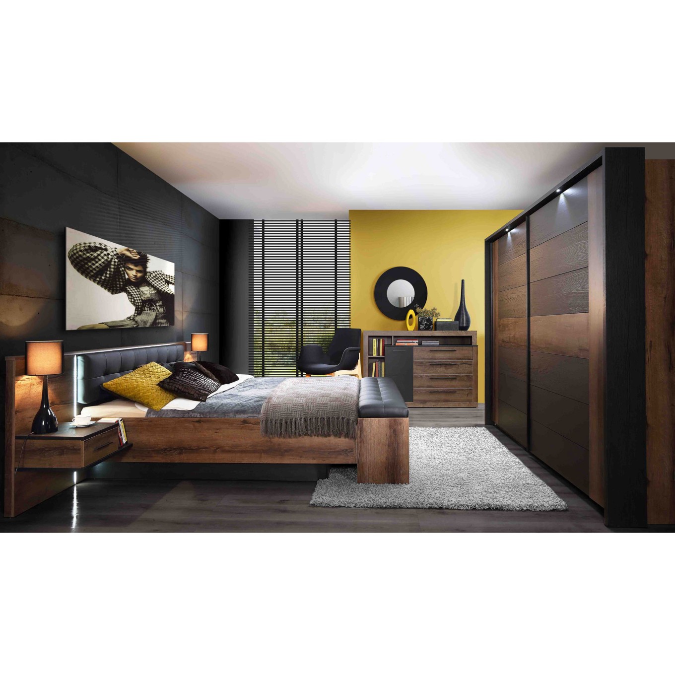 Cama com Mesas de Cabeceira Bellevue