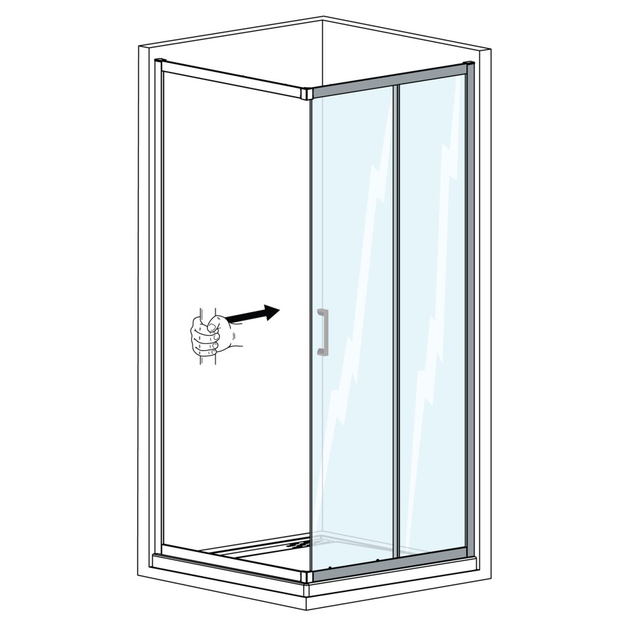 Módulo Frontal de Duche Mezzo (1 Fixo + 1 Correr)