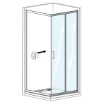 Módulo Frontal de Duche Mezzo (1 Fixo + 1 Correr)