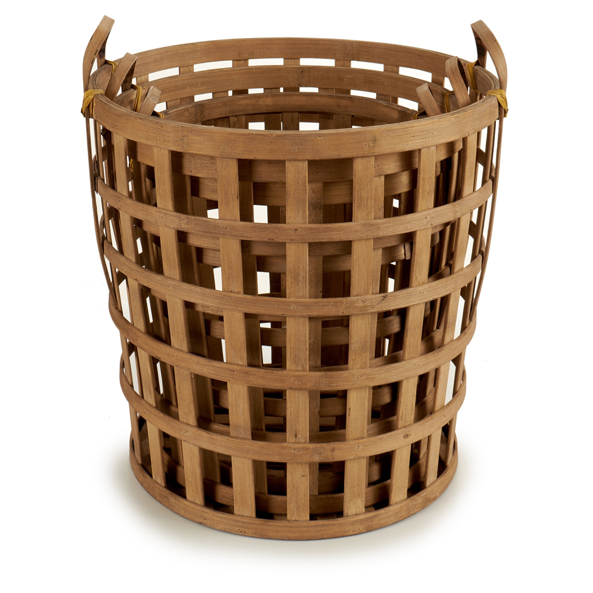 Conjunto 3 Cestos Bambu Base Redonda