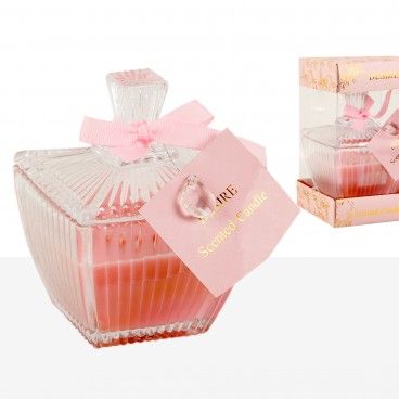 Caixa Vidro com Vela Perfumada Rosa Caixa Vidro com Vela Perfumada Rosa