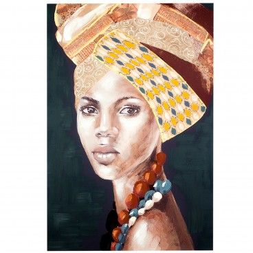 Quadro Africana com Turbante Quadro Africana com Turbante
