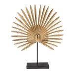 Folha de Palma Decorativa Dourada