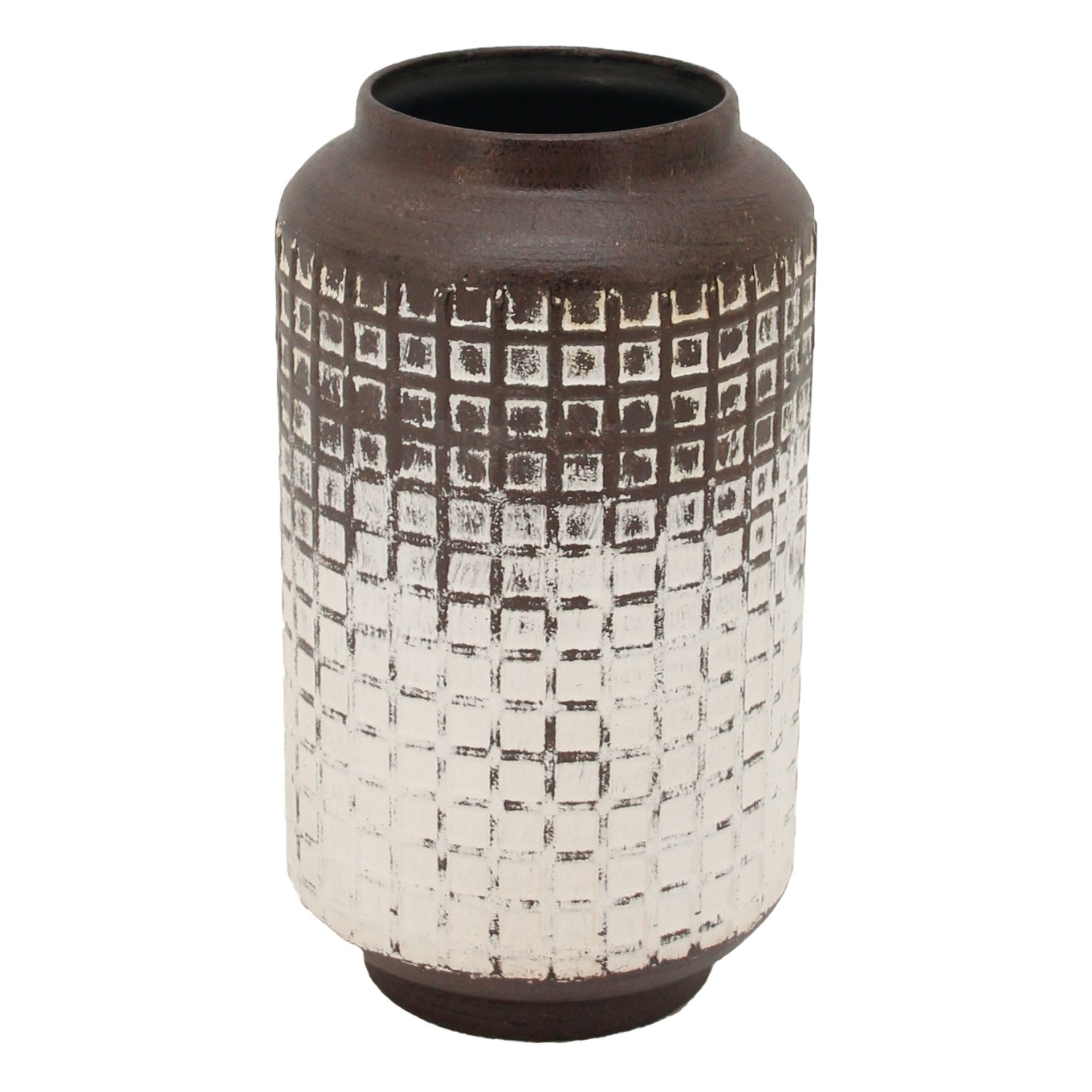 Jarra Decorativa Quadrados R�stica
