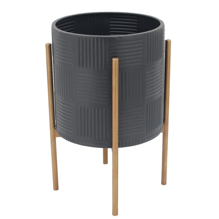 Pote Metal Preto/Dourado