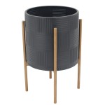 Pote Metal Preto/Dourado