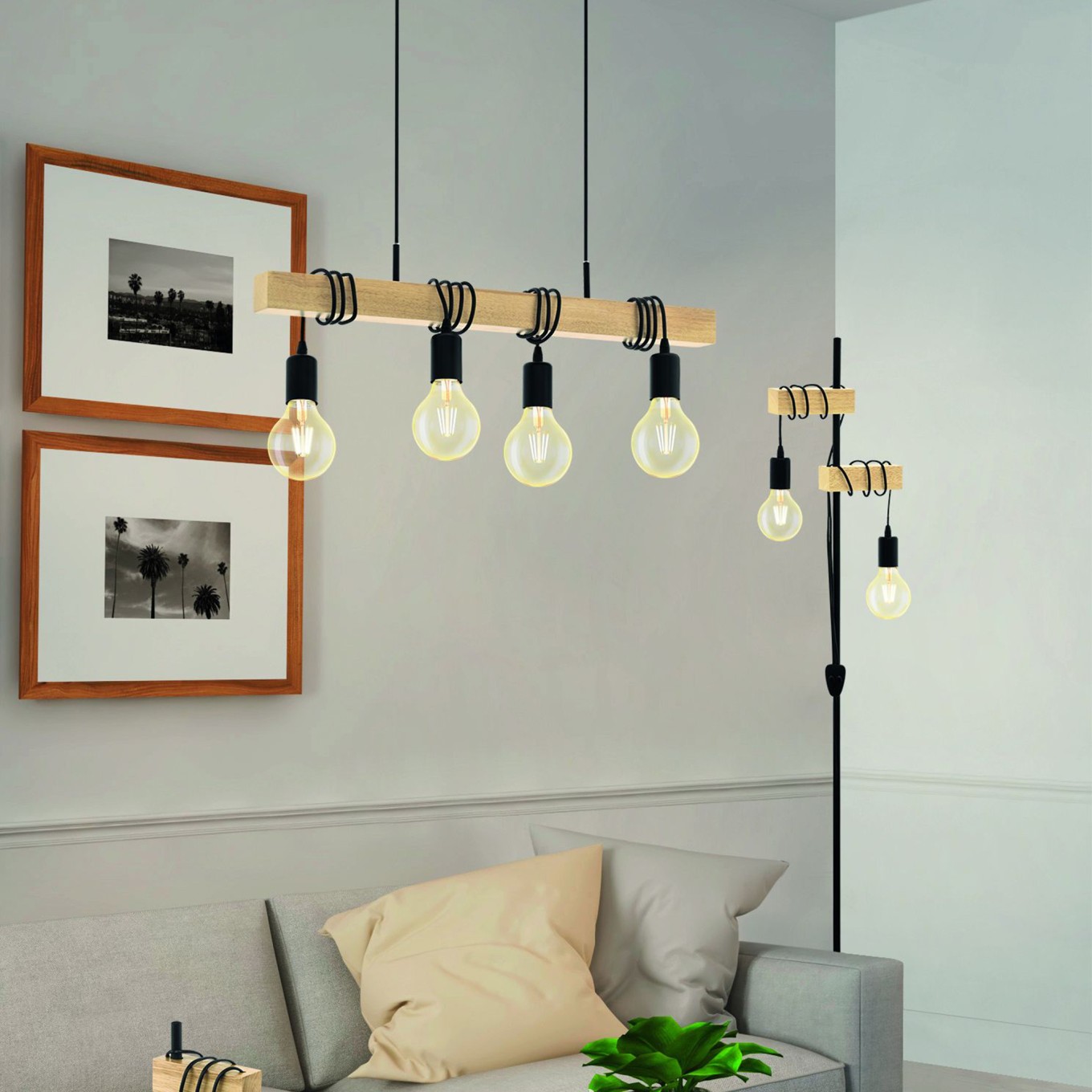 Candeeiro Suspenso de Teto 4xE27 60W Eglo Townshend
