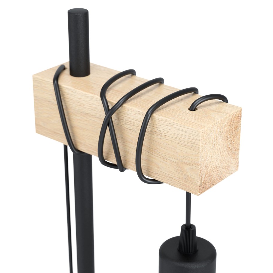 Candeeiro de Mesa E27 Eglo Townshend Preto com Madeira 60W