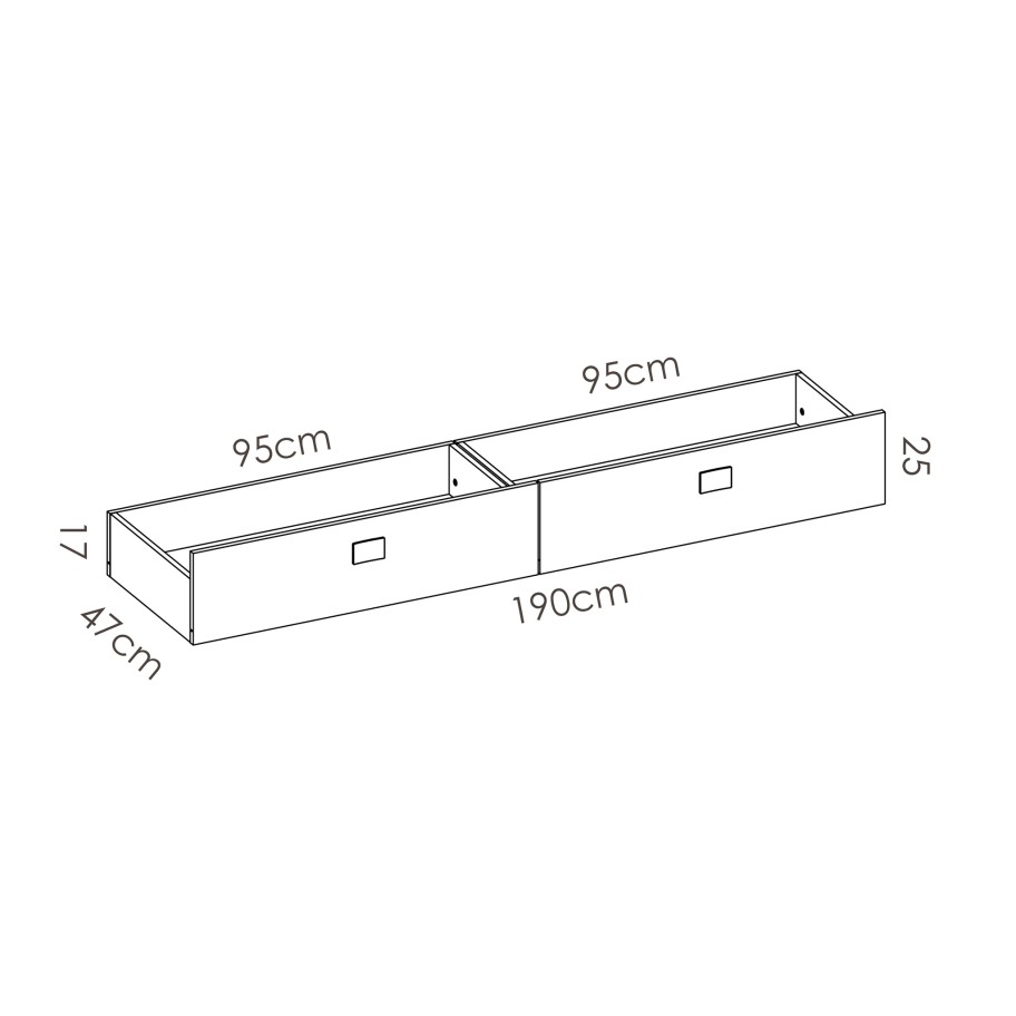 Conjunto 2 Gavetões para Cama Dina