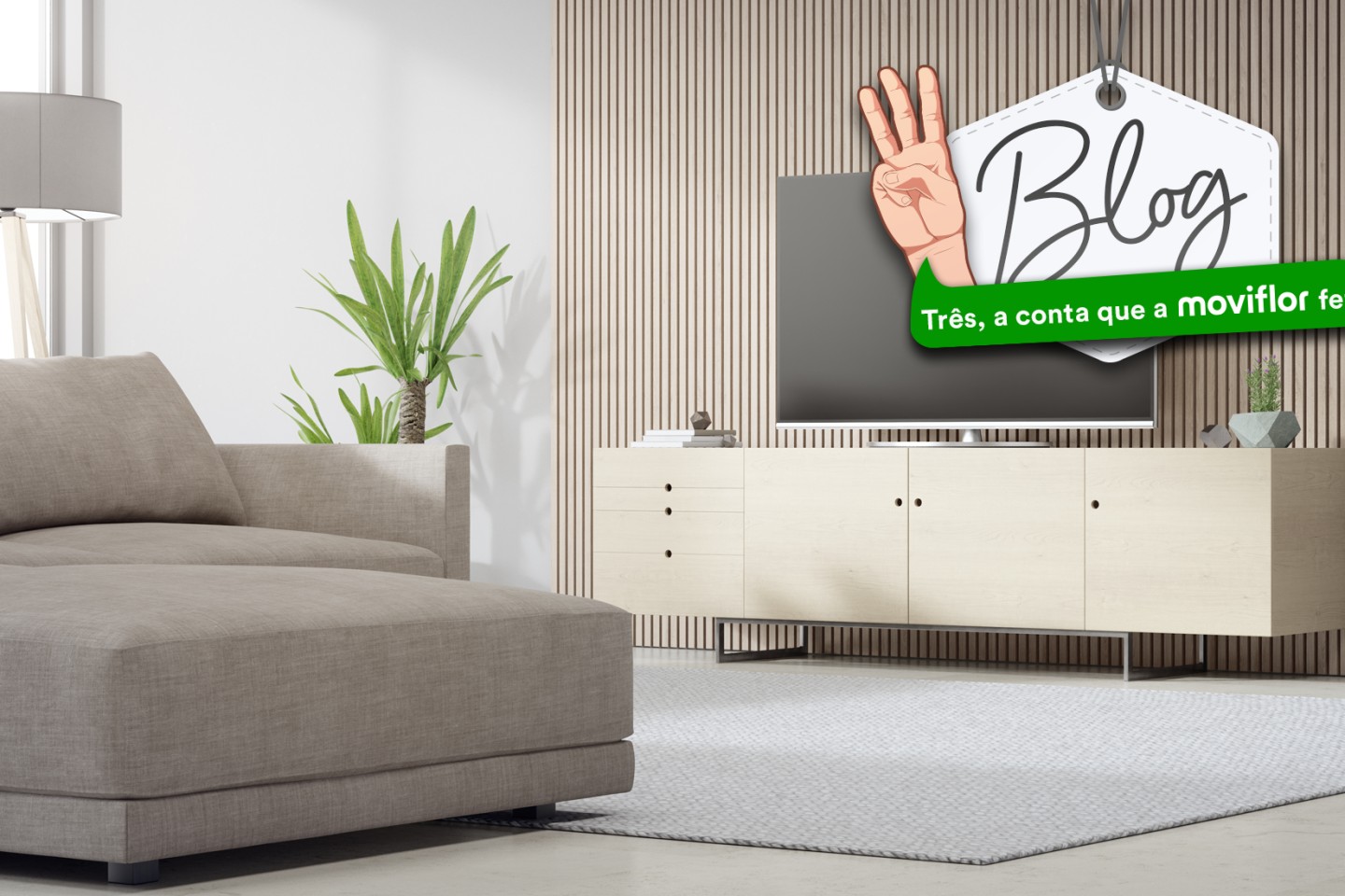 3 Diferentes combinações de tapete, sofá e móvel de TV: o essencial de uma sala de estar
