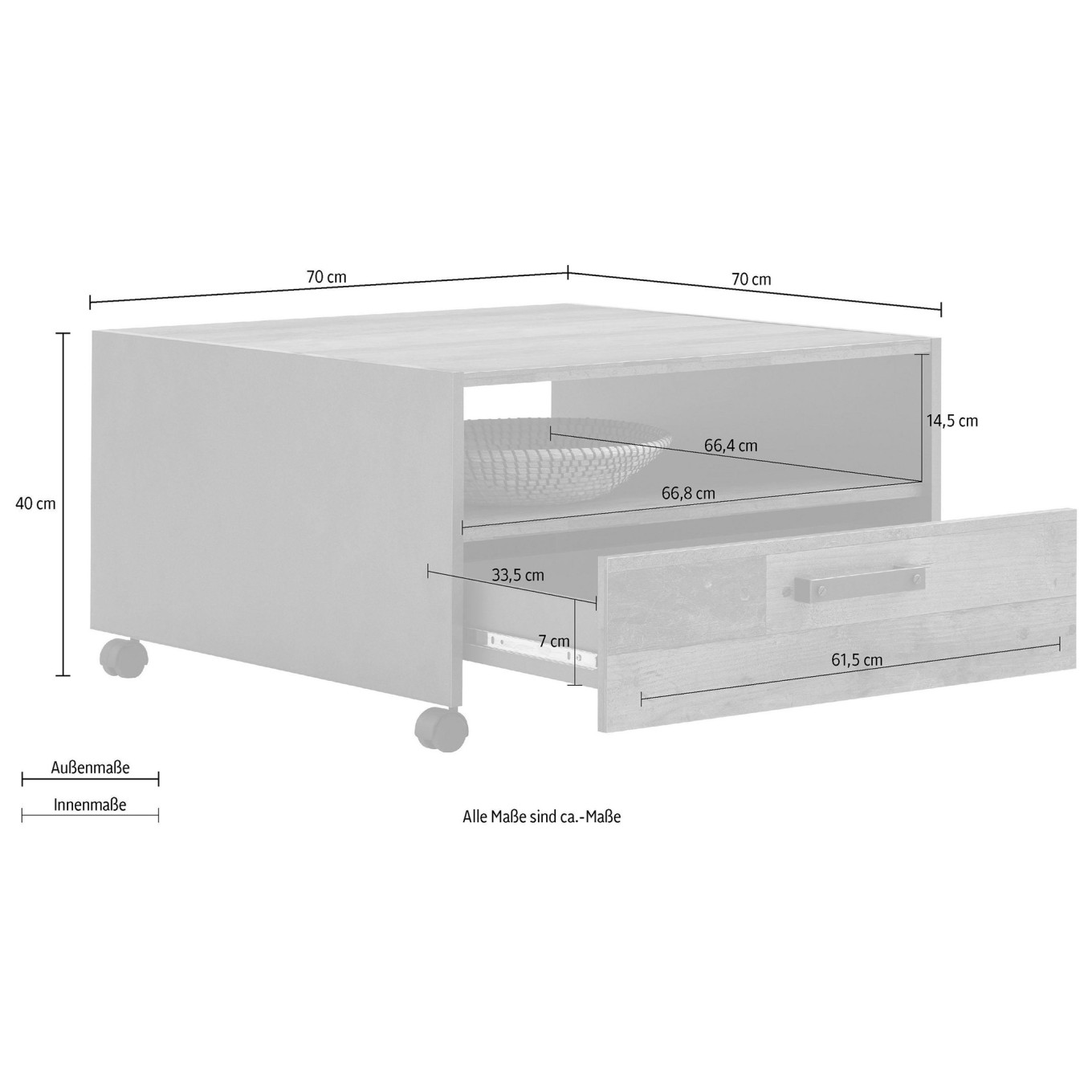 Mesa de Centro Universal (1 Gaveta)