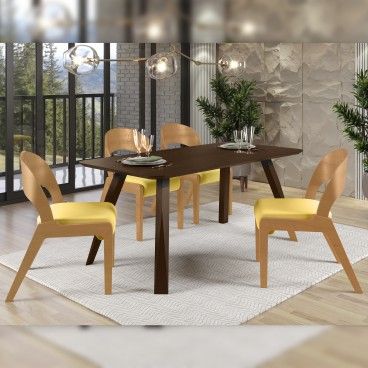Mesa Nancy Wengue com 4 Cadeiras Udine