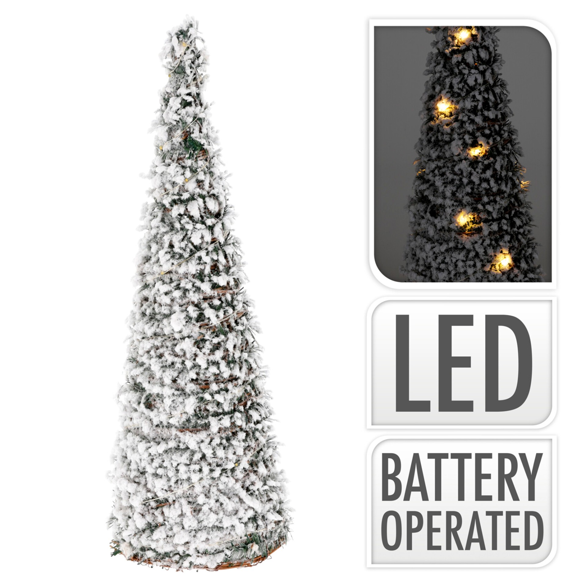 �rvore de Natal Cone com Luz Led Branco Quente 40cm