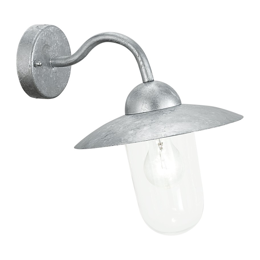 Aplique de Parede Exterior Cl�ssico Galvanizado Eglo Milton 60W