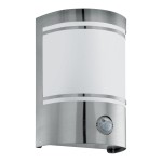 Aplique de Parede Exterior com Sensor Inox E27 Eglo Cerno