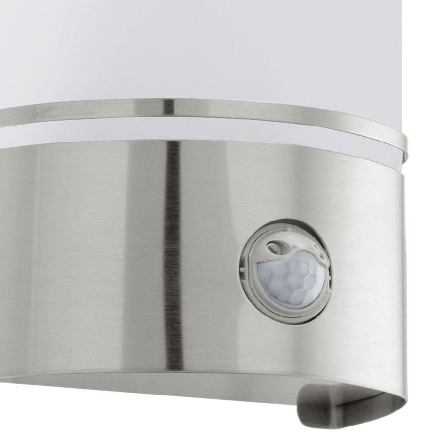 Aplique de Parede Exterior com Sensor Inox E27 Eglo Cerno