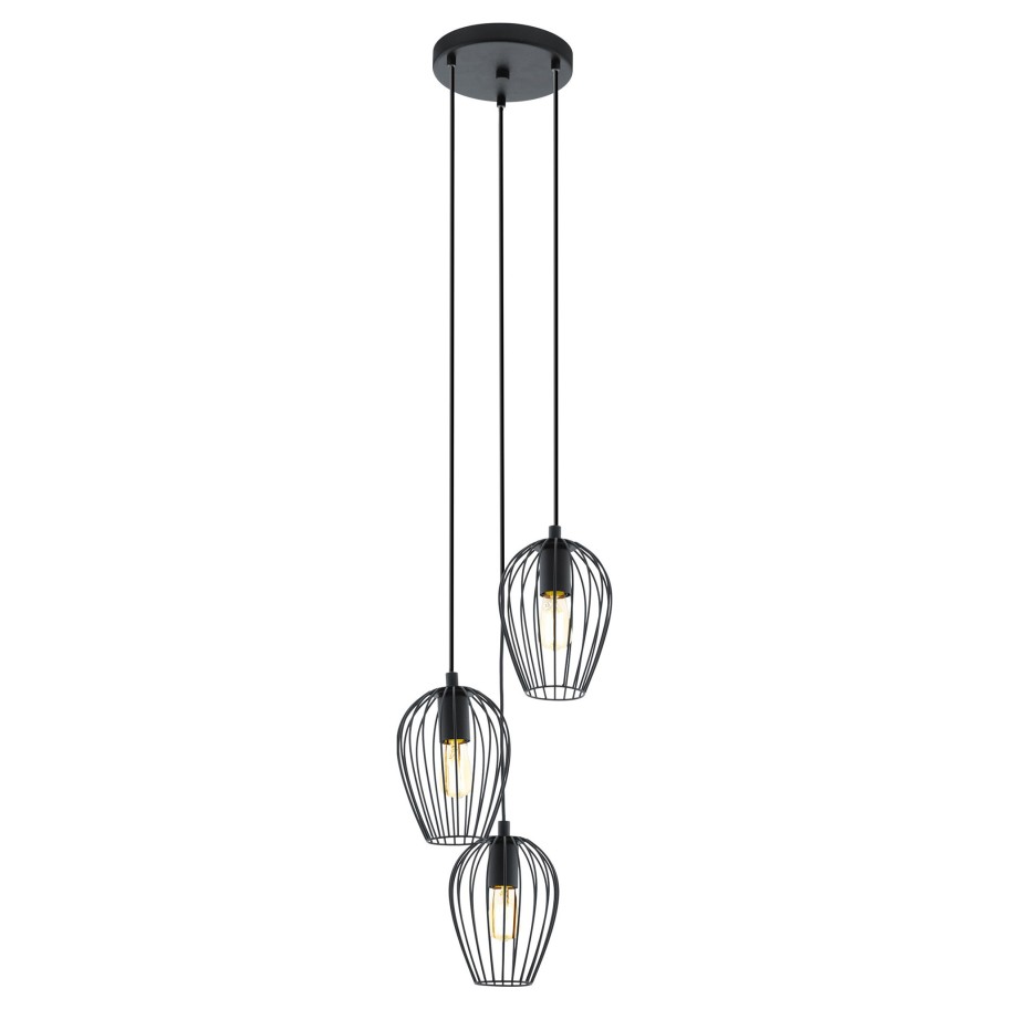 Candeeiro Suspenso de Teto �380mm 3xE27 60W Eglo Vintage Newton