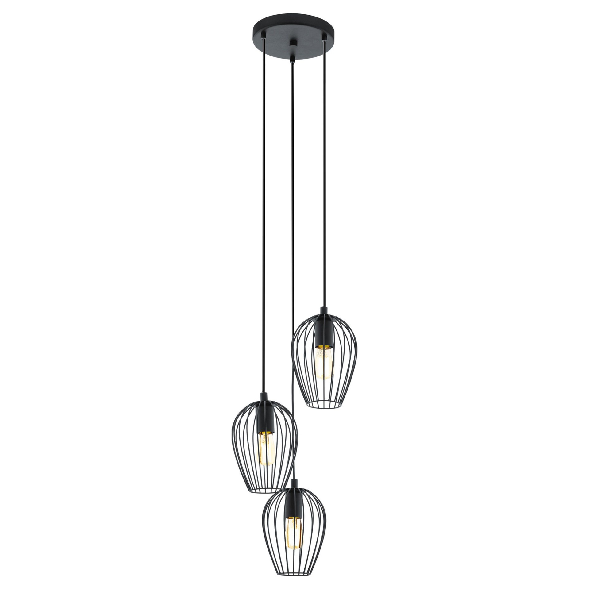 Candeeiro Suspenso de Teto �380mm 3xE27 60W Eglo Vintage Newton