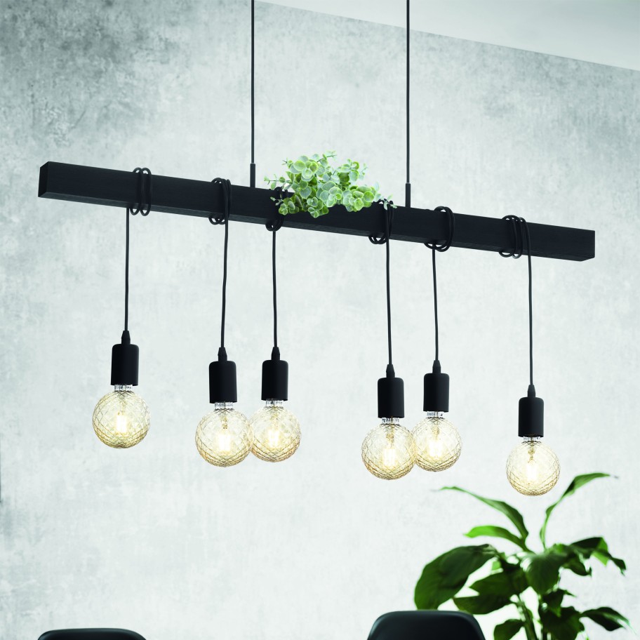 Candeeiro Suspenso de Teto 6xE27 60W Eglo Townshend