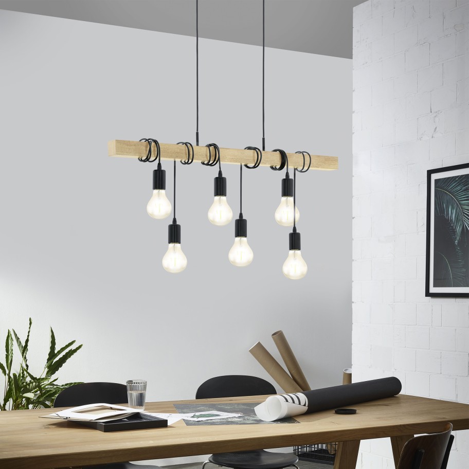 Candeeiro Suspenso de Teto 6xE27 60W Eglo Townshend