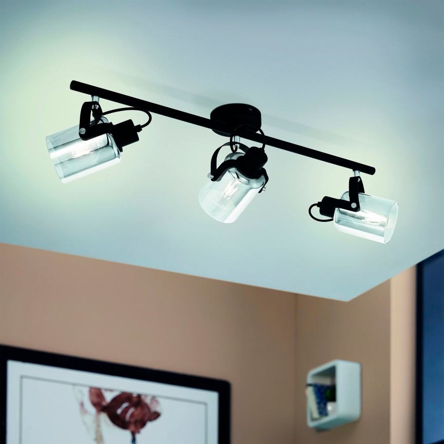 Régua de Iluminação com 3 Focos E27 Eglo Berregas LS/3