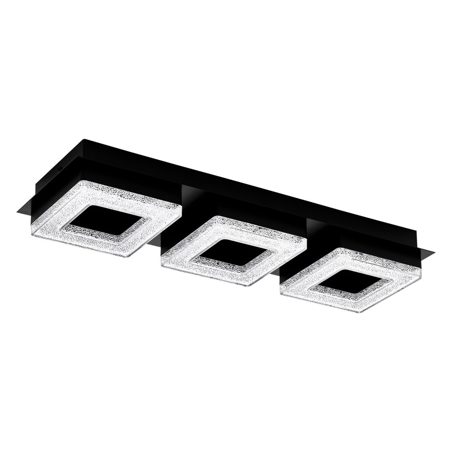 Plafon de Teto LED com 3 Luzes Quadradas Eglo Fradelo 1 WL/DL/3