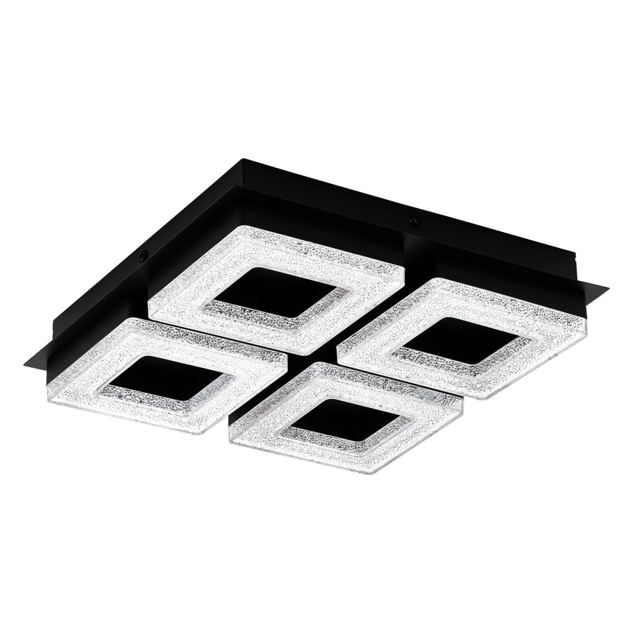 Plafon de Teto LED com 4 Luzes Quadradas Eglo Fradelo 1 WL/DL/4