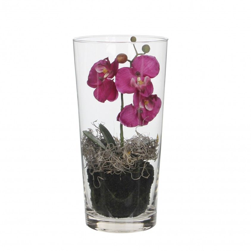 Planta Artificial com Vaso Phalaenopsis