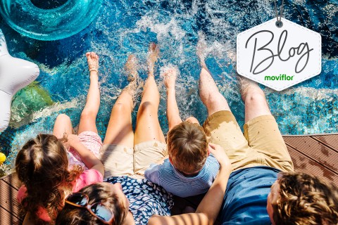 Piscinas, espreguiçadeiras e poufs de exterior para aproveitar o verão em família com a Moviflor