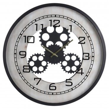 Relógio de Parede Metal 48cm Preto