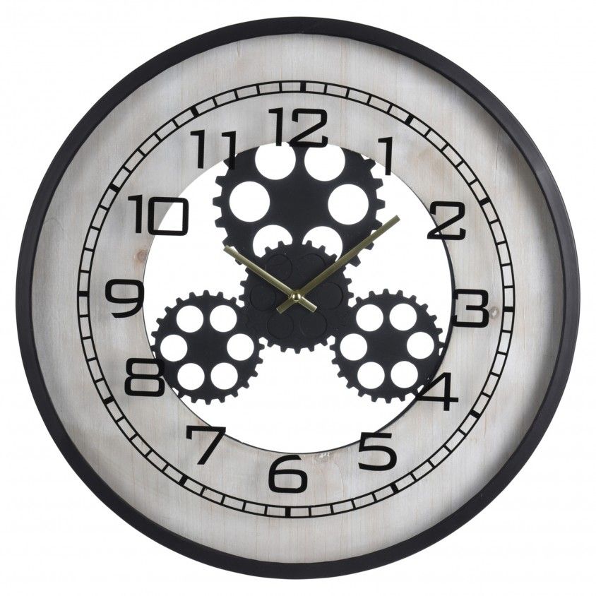 Relógio de Parede Metal 48cm Preto