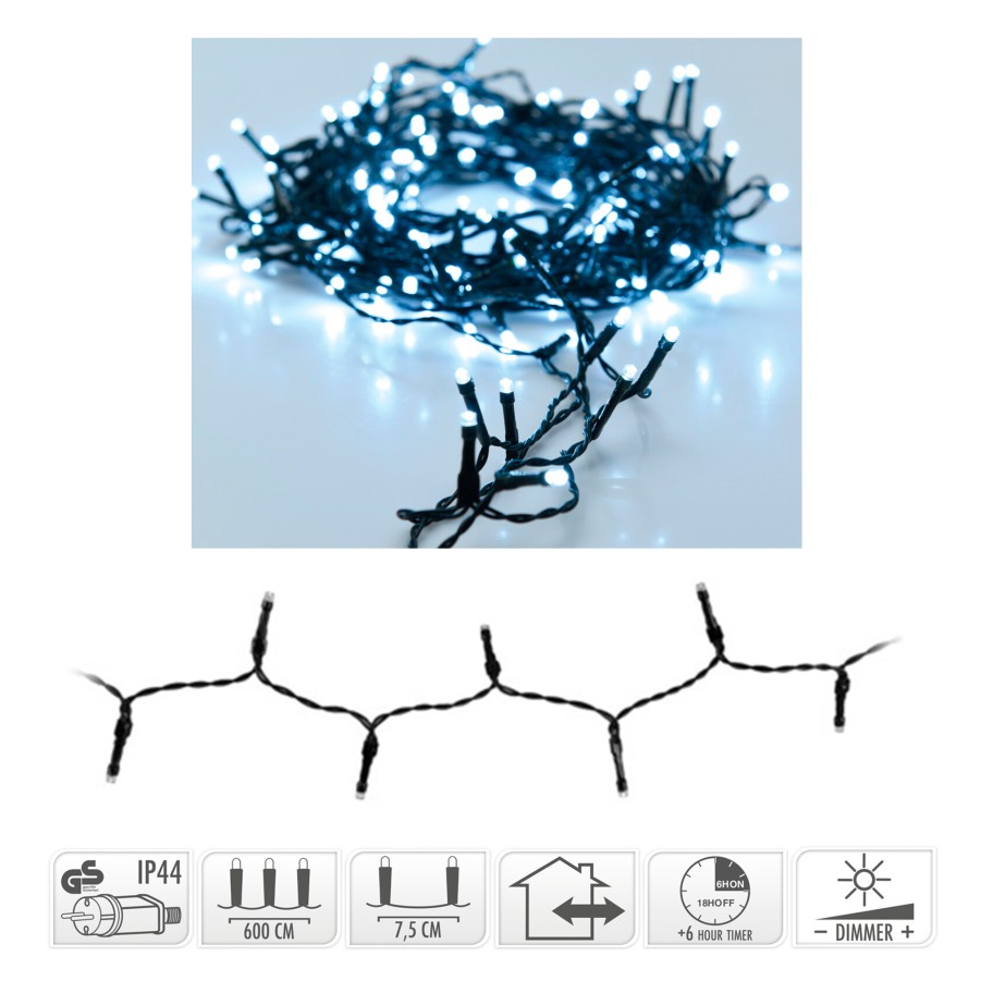 Luzes de Natal Exterior 80 Led 3m
