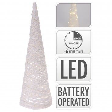 Cone Branco Glitter com Led