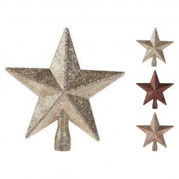 Decorao rvore Natal Estrela Glitter 20cm Sortida