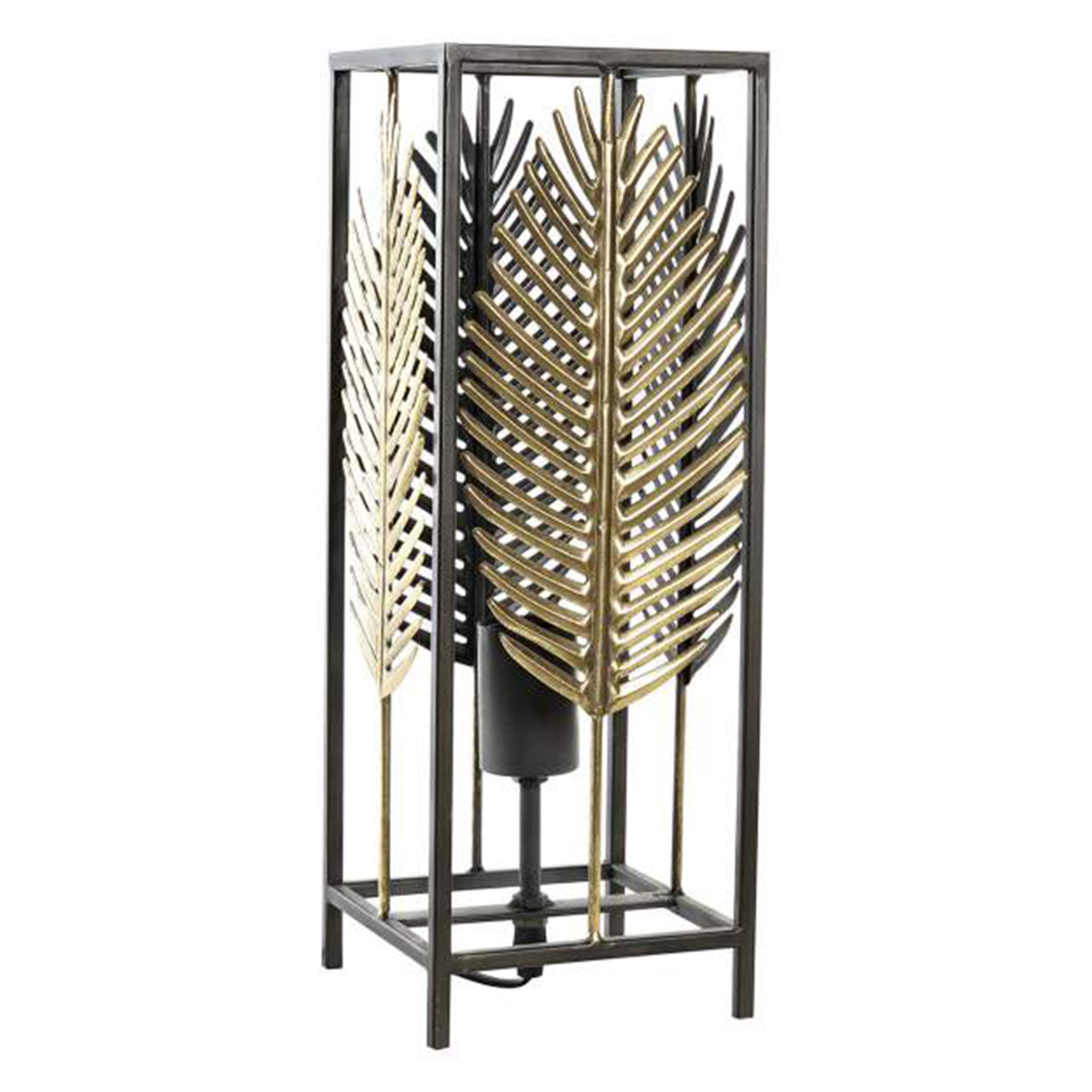 Candeeiro de Mesa em Metal Decora��o Folha 14x14x40