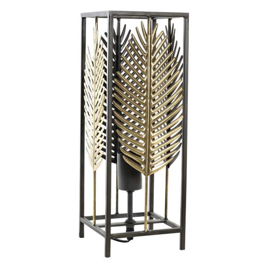 Candeeiro de Mesa em Metal Decora��o Folha 14x14x40