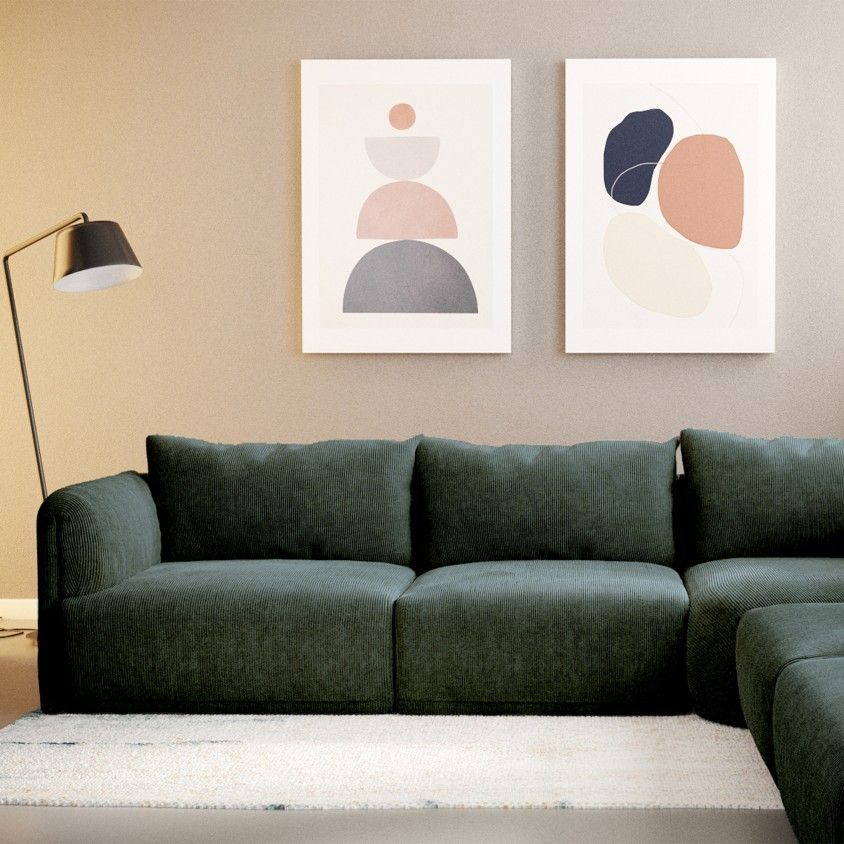 Sala de estar moderna com cores neutras