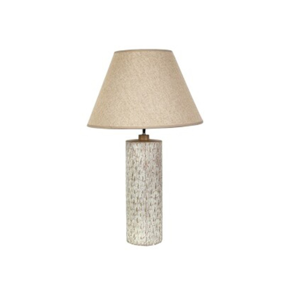 Candeeiro de Mesa Resina Camel com Abajur
