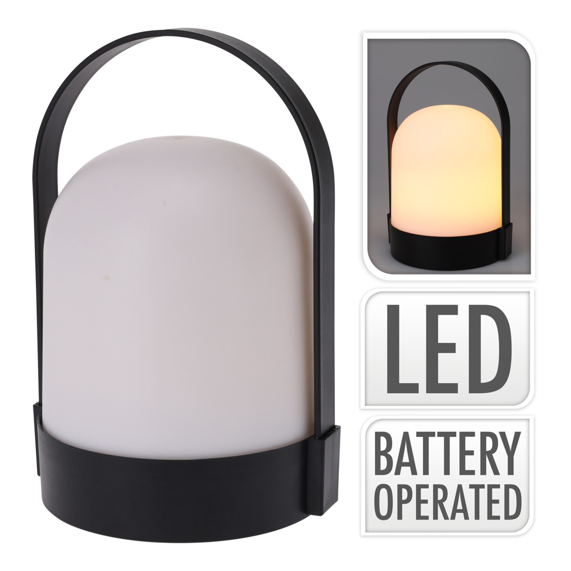Lanterna LED de Exterior Port�til Preto em PP 21cm