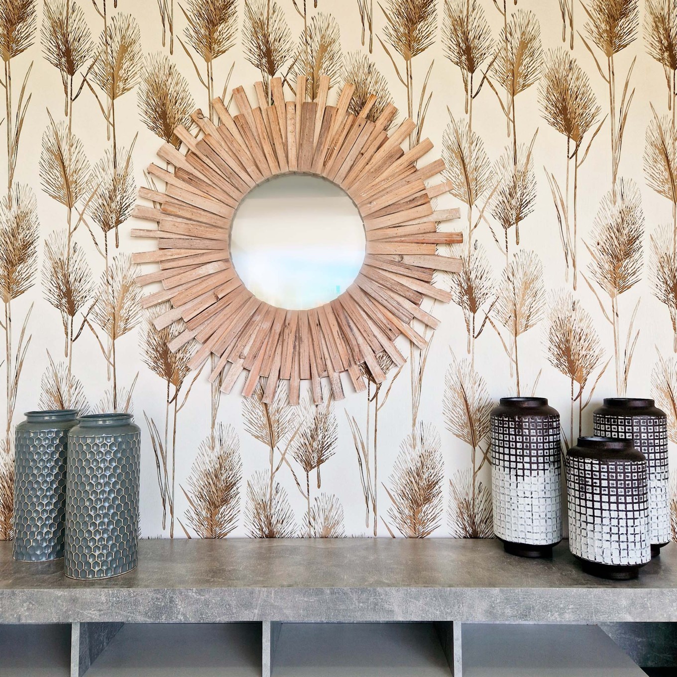 Jarra Decorativa Quadrados R�stica