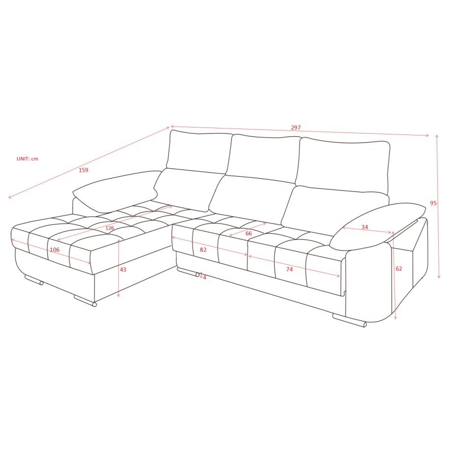 Chaise Longue Livorno Direita