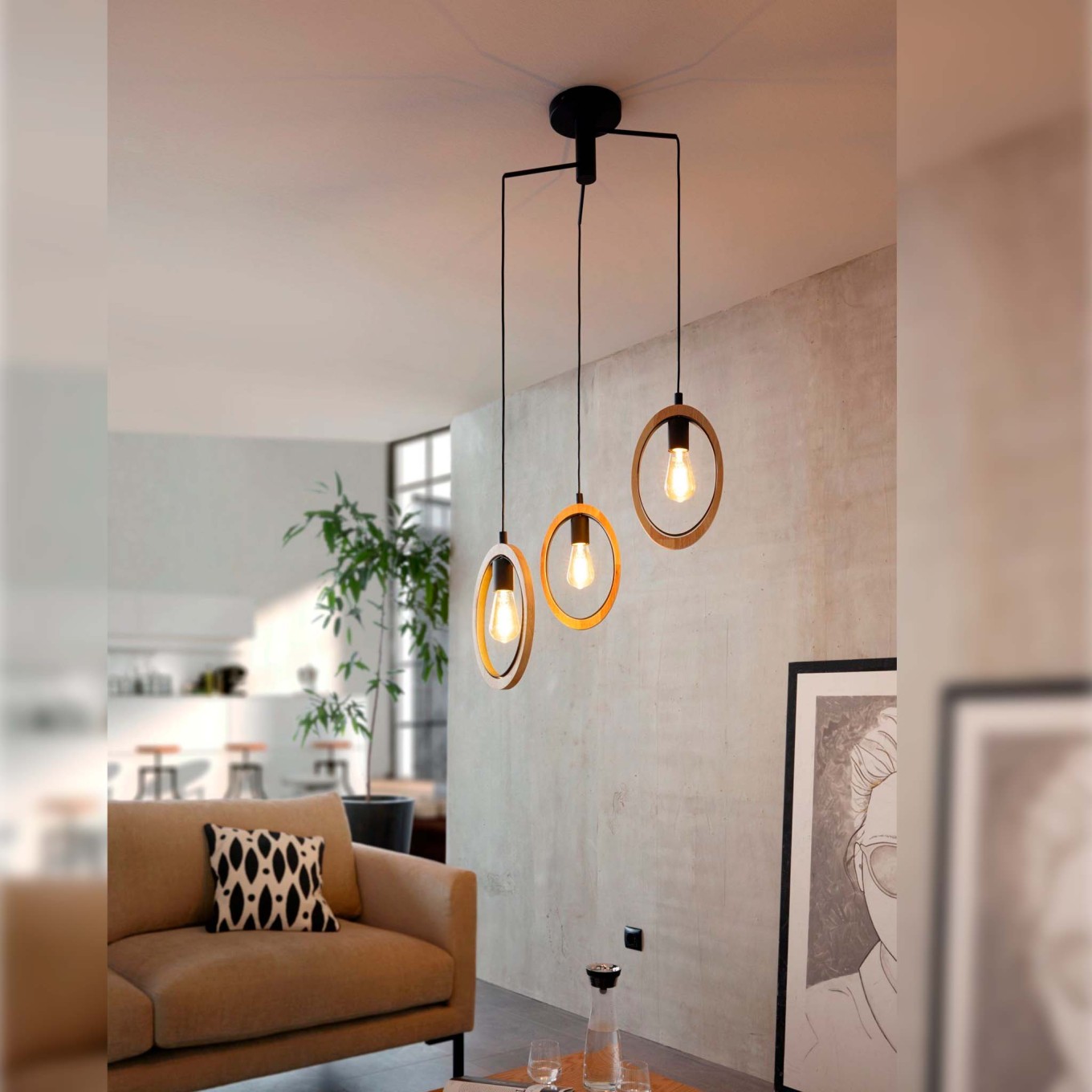 Candeeiro Suspenso de Teto 3xE27 Eglo Basildon Hl/3 �615