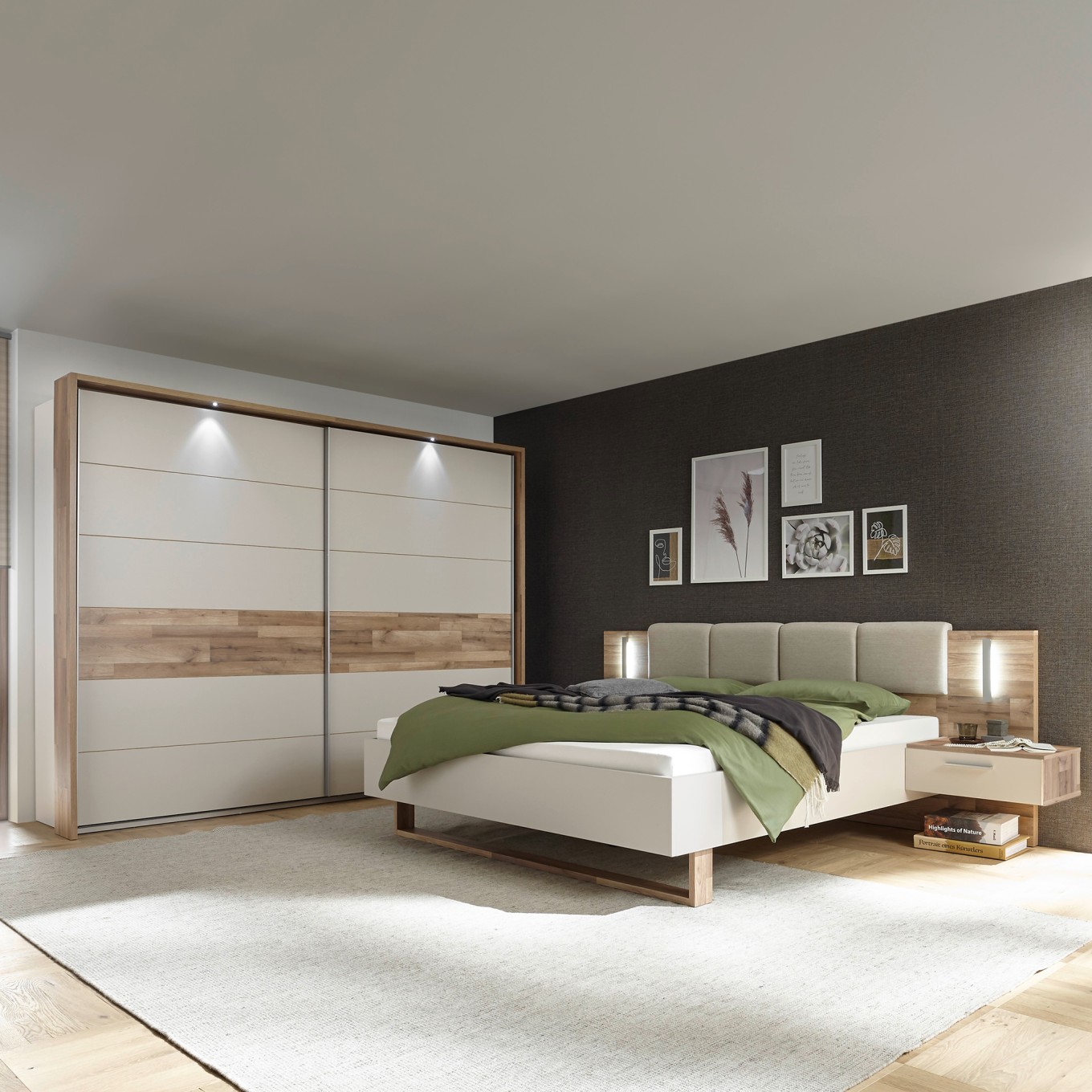 Cama Cadore com 2 Mesas de Cabeceira