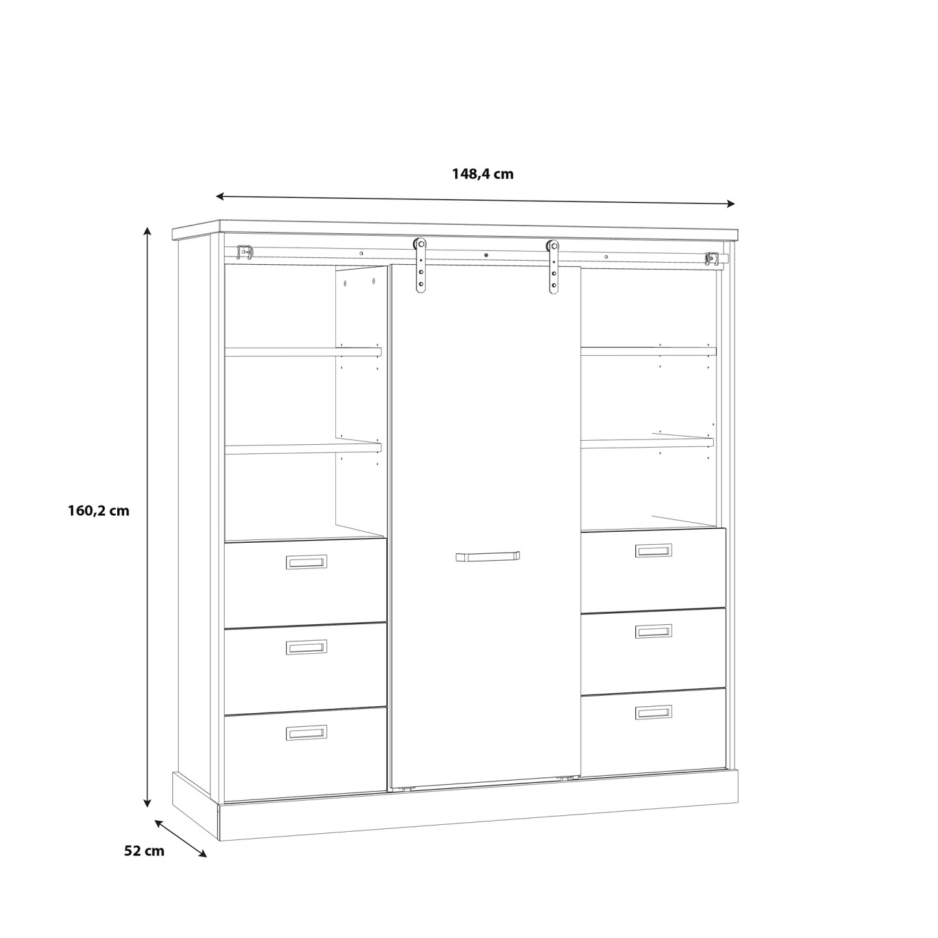 Arm�rio Kaszimiro (1 Porta + 6 Gavetas)